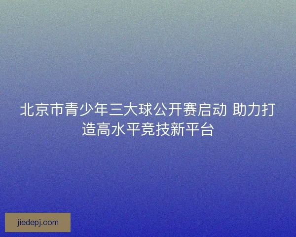 北京市青少年三大球公开赛启动 助力打造高水平竞技新平台