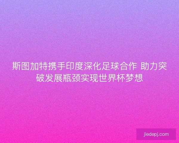 斯图加特携手印度深化足球合作 助力突破发展瓶颈实现世界杯梦想
