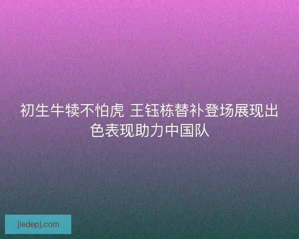 初生牛犊不怕虎 王钰栋替补登场展现出色表现助力中国队