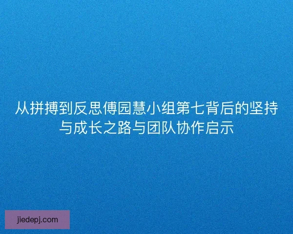 从拼搏到反思傅园慧小组第七背后的坚持与成长之路与团队协作启示 从拼搏到反思傅园慧小组第七背后的坚持与成长之路与团队协作启示